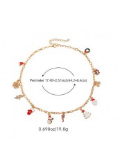 Christmas Golden Santa Claus Alloy Necklace