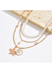 Golden Color Shell Pearl Detail Necklace | thumb picture 