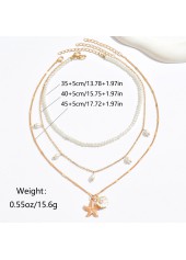 Golden Color Shell Pearl Detail Necklace | thumb picture 