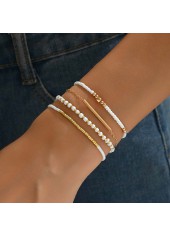 Golden Beaded Design Chain Bracelet Set