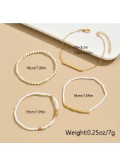 Golden Beaded Design Chain Bracelet Set
