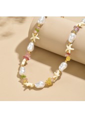 Golden Starfish Irregular Pearl Beaded Necklace | thumb picture 