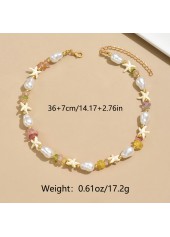 Golden Starfish Irregular Pearl Beaded Necklace | thumb picture 