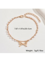 Golden Color Bow Alloy Detail Anklet | thumb picture 