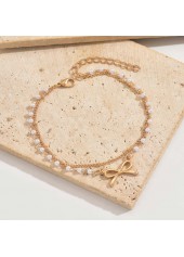 Golden Color Bow Alloy Detail Anklet | thumb picture 
