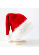 Christmas Plush Patchwork Design Red Hat
