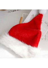 Christmas Plush Patchwork Design Red Hat