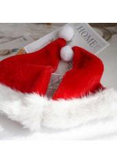 Christmas Plush Patchwork Design Red Hat