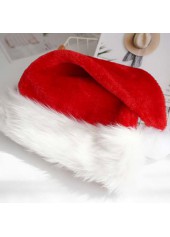 Christmas Plush Patchwork Design Red Hat