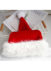 Christmas Plush Patchwork Design Red Hat