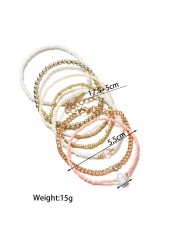 Golden Pearl Crystal Beaded Bracelet Set | thumb picture 