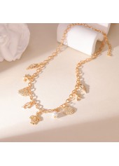 Golden Shell Starfish Pearl Alloy Necklace | thumb picture 