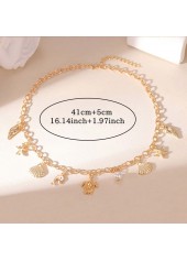 Golden Shell Starfish Pearl Alloy Necklace | thumb picture 
