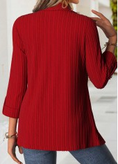 Red Tummy Coverage Long Sleeve Square Neck Blouse | thumb picture 