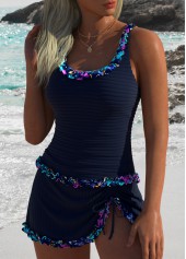 Tummy Coverage Mid Waisted Ditsy Floral Print Tankini Set | thumb picture 