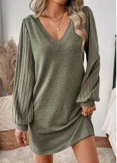 Sage Green Tummy Coverage Short Long Sleeve Dress
