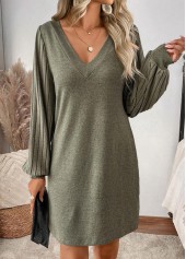 Sage Green Tummy Coverage Short Long Sleeve Dress | thumb picture 