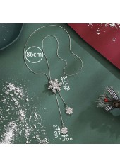 Christmas Silver Geometric Snowflake Alloy Necklace