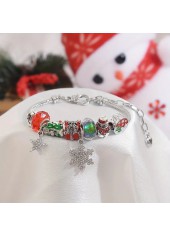 Christmas Silver Snowflake Snowman Alloy Bracelet