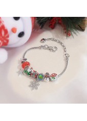 Christmas Silver Snowflake Snowman Alloy Bracelet