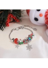 Christmas Silver Snowflake Snowman Alloy Bracelet