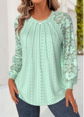 Light Green Tummy Coverage Long Sleeve T Shirt