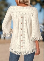 Beige Tummy Coverage 3/4 Sleeve Round Neck T Shirt