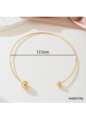Golden Asymmetrical Round Geometric Alloy Necklace | thumb picture 