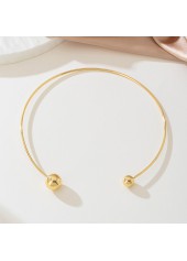 Golden Asymmetrical Round Geometric Alloy Necklace | thumb picture 