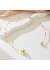 Golden Asymmetrical Round Geometric Alloy Necklace | thumb picture 