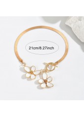Golden Camellia Floral Design Alloy Anklet | thumb picture 