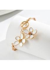 Golden Camellia Floral Design Alloy Anklet | thumb picture 