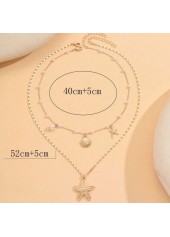 Golden Shell Starfish Alloy Necklace Set | thumb picture 