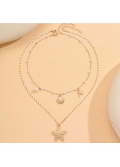 Golden Shell Starfish Alloy Necklace Set | thumb picture 