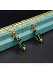 Christmas Tree Green Star Metal Earrings | thumb picture 