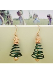 Christmas Tree Green Star Metal Earrings | thumb picture 