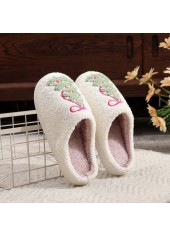 Christmas White Closed Toe Falt Slippers