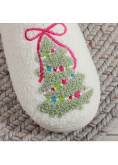 Christmas White Closed Toe Falt Slippers