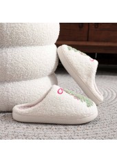 Christmas White Closed Toe Falt Slippers
