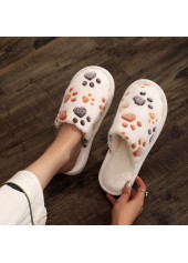 White Animal Print Closed Toe Falt Slippers | thumb picture 