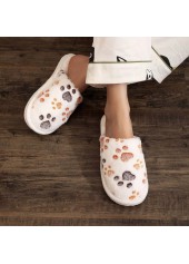 White Animal Print Closed Toe Falt Slippers | thumb picture 