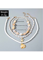 Raw White Starfish Shell Necklace Set
