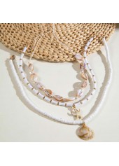 Raw White Starfish Shell Necklace Set