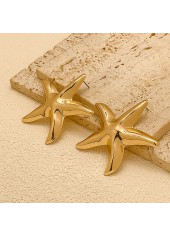 Golden Starfish Marine Life Alloy Earrings | thumb picture 