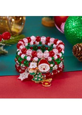 Christmas Multi Color Santa Claus Alloy Bracelets