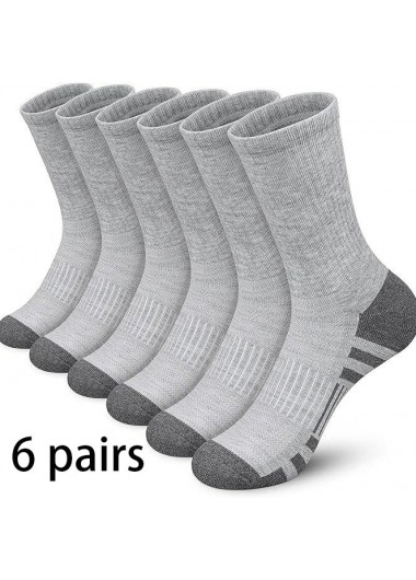women clothes image of Grey Striped Blend Mid Calf Socks