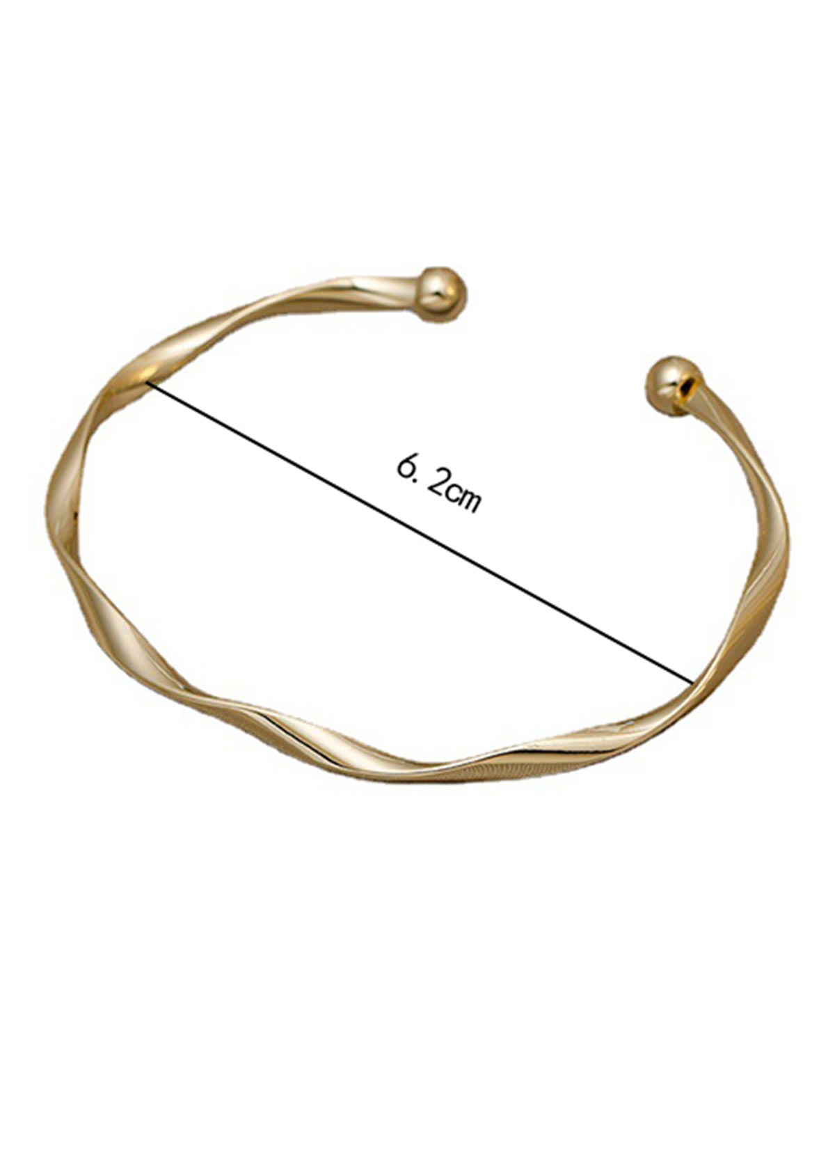 Golden Alloy Open Cuff Twisted Bangle | picture 
