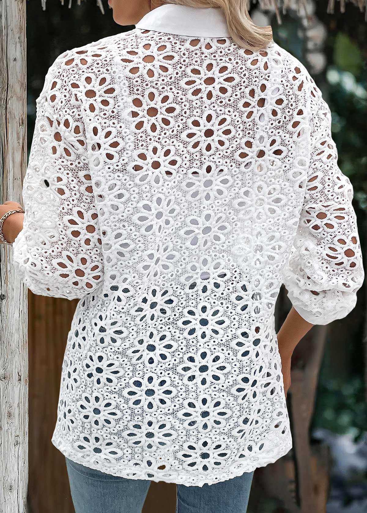 White Tummy Coverage Long Sleeve Shirt | picture 