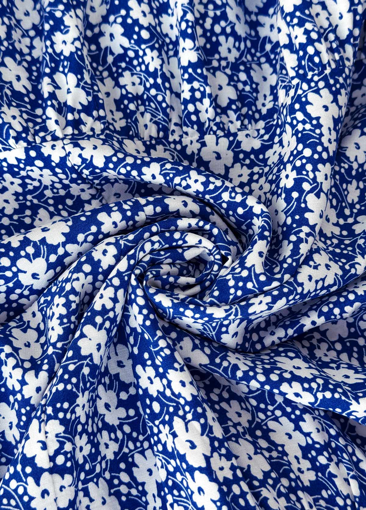 Dark Blue Tummy Coverage Ditsy Floral Print Dress | picture 