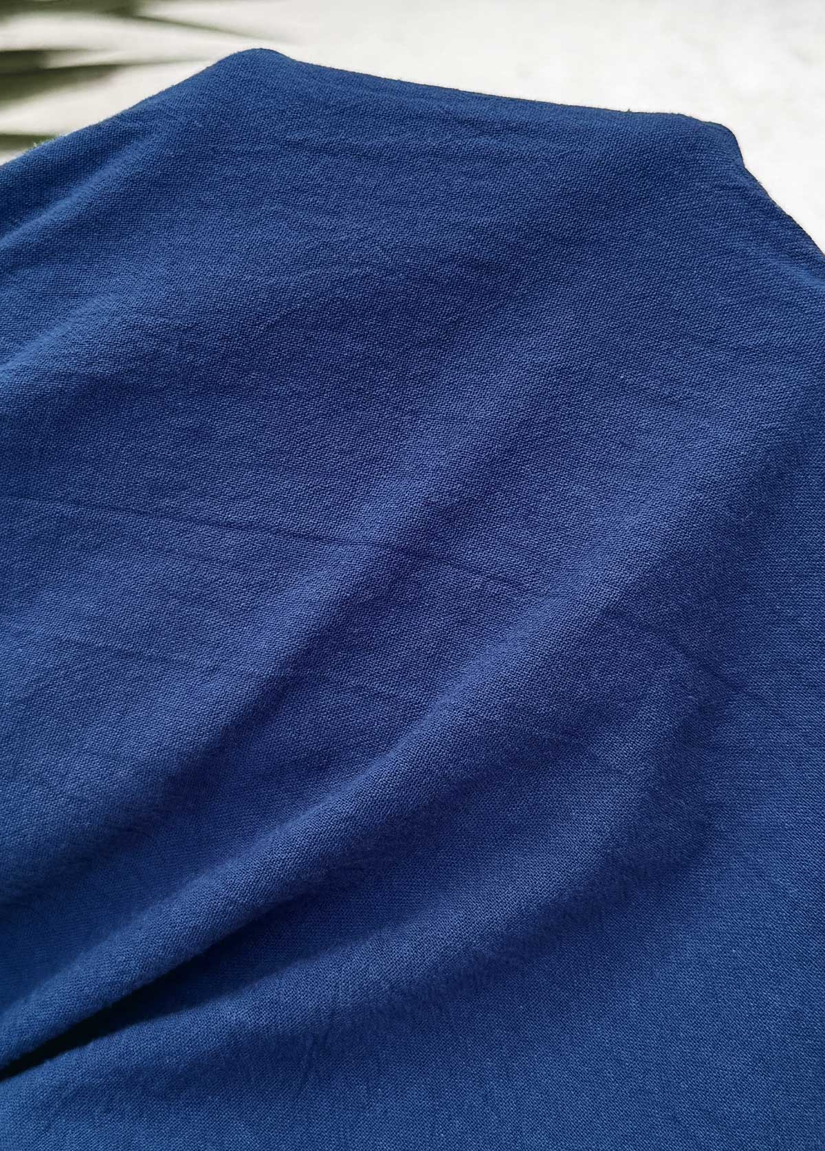 Dark Blue Straight Leg Elastic Waist High Waisted Pants | picture 